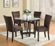 Modern Round Dining Room Set with Brown Chairs